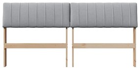 vidaXL Ταπετσαρισμένο κεφαλάρι Ανοιχτό γκρι 160 cm