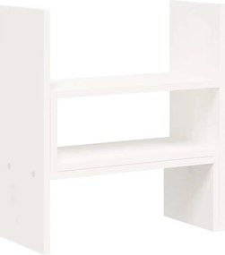 vidaXL Βάση Οθόνης Λευκή (39-72)x17x43 εκ. από Μασίφ Ξύλο Πεύκου