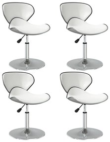 Καρέκλες Τραπεζαρίας 4 τεμ. Λευκές από Συνθετικό Δέρμα