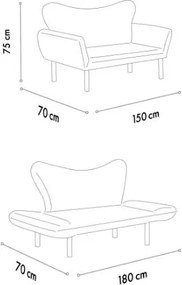 Διθέσιος Καναπές Κρεβάτι Πολύχρωμο CHATTO 70x150x75