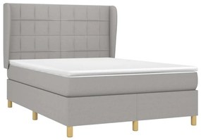 ΚΡΕΒΑΤΙ BOXSPRING ΜΕ ΣΤΡΩΜΑ ΑΝΟΙΧΤΟ ΓΚΡΙ 140X190 ΕΚ. ΥΦΑΣΜΑΤΙΝΟ 3128517