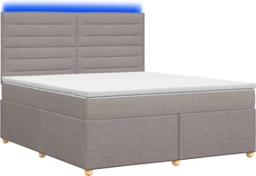 vidaXL Κρεβάτι box spring με στρώμα Taupe 140 x 200 cm Ύφασμα