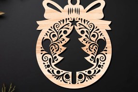 Σετ των 3 Intra απο ξύλο plywood 3mm-4mm πάχος Χριστουγεννιάτικο Στολίδι Δίασταση 8x8 cm INTRAFABR-110255080