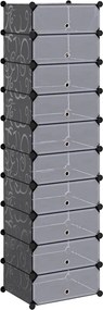 vidaXL Παπουτσοθήκη Αλληλοσυνδεόμενη 10 Τμημάτων Μαύρη