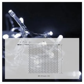 Λαμπάκια Κουρτίνα 480 LED Διάφανο ΙΡ44 3x3m All Flash Ψυχρό Φως 27-00296 Panagoulas-27-00296-Διάφανο 27-00296