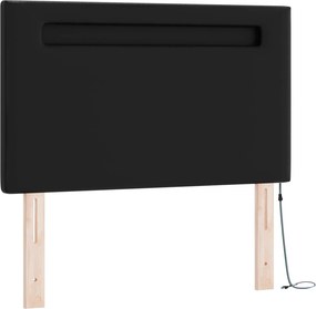 vidaXL Κρεβάτι με ελατήρια Μαύρο 120 x 190 cm Τεχνητό δέρμα