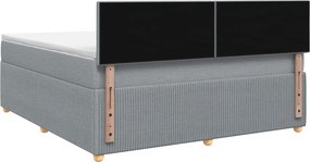 vidaXL Κρεβάτι box spring με στρώμα Ανοιχτό γκρι 140 x 200 cm Ύφασμα