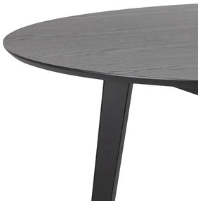 Τραπέζι Oakland 630, Μαύρο, 76cm, 35 kg, Ινοσανίδες μέσης πυκνότητας, Φυσικό ξύλο καπλαμά, Ξύλο, Ξύλο: Καουτσούκ | Epipla1.gr