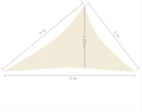 Πανί Σκίασης Κρεμ 3 x 4 x 5 μ. από HDPE 160 γρ./μ² - Κρεμ