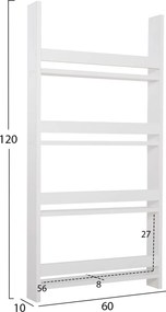 ΡΑΦΙΕΡΑ ΤΟΙΧΟΥ SANI HM18224.01 ΜΕΛΑΜΙΝΗ ΣΕ ΛΕΥΚΟ 60x10x120Υεκ. (4 ΡΑΦΙΑ)