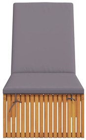 vidaXL Ξαπλώστρα με μαξιλάρι 200x55x30 cm Μασίφ ξύλο ακακίας