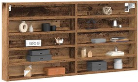 vidaXL Βιτρίνα Επιτοίχιο Παλιό ξύλο 100 x 8,5 x 50 cm