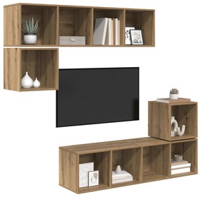 vidaXL Σετ επίπλου τηλεόρασης 4 pcs artisan δρυς 37 x 37 x 142.5 εκ