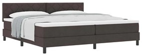 vidaXL Κρεβάτι box spring με στρώμα Σκούρο Καφέ 200 x 200 cm ύφασμα
