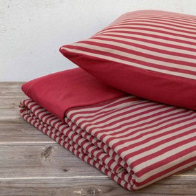 Παπλωματοθήκη Μακό Μονή (Σετ 160x240) Nima Bed Linen Suave SS2021 Κόκκινο,Μπεζ