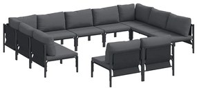 vidaXL Σετ Καναπέ Κήπου 11 pcs Ανθρακί Ατσάλι
