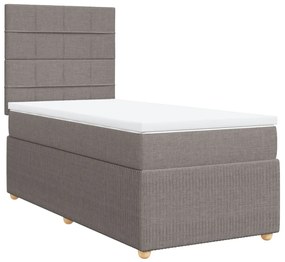 vidaXL Κρεβάτι Boxspring με Στρώμα Taupe 90x190 εκ.Υφασμάτινο