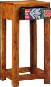 vidaXL Φλοράλ Τραπέζι Τέλους με συρτάρι Καφέ 35 x 35 x 75 εκ.