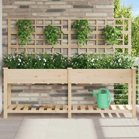 vidaXL Γλάστρα Κήπου Μπεζ 203.5 x 54 x 152.5 εκ. Στερεό ξύλο έλατου