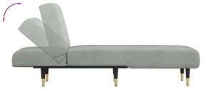 vidaXL Ανάκλιντρο Ανοιχτό Γκρι Βελούδινο