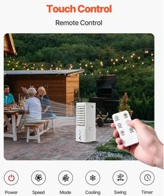 VEVOR Evaporative Air Cooler 9L 550 CFM Swamp Air Conditioner with 2 Ice Boxes