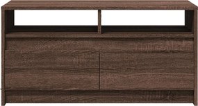 vidaXL Τραπεζάκι Σαλονιού με Φώτα LED Καφέ Δρυς Επεξ. Ξύλο