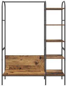 vidaXL Ράφι Ρούχων με Ράφια Παλιό Ξύλο 120x44x160 εκ. Φτιαγμένο Ξύλο