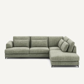 Γωνιακός καναπές-κρεβάτι δεξιός, από βαμβακερό ύφασμα, Marsile