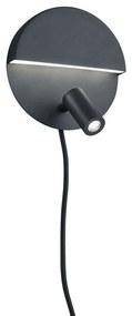 Φωτιστικό Τοίχου-Απλίκα Led Mario 600Lm, 200Lm 16cm Black Mat-White 222370232 Trio Lighting Metal,Acrylic