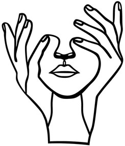 Διακοσμητικό Τοίχου Hand Face 891TNL1940 70x86cm Black Wallity Μέταλλο