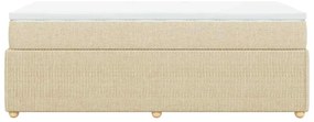 vidaXL Κρεβάτι Boxspring με Στρώμα Κρεμ 90x200 εκ.Υφασμάτινο