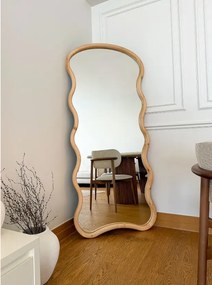Καθρέφτης δαπέδου από φυσική δρυ οβάλ 180x80 cm
