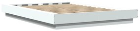 vidaXL Πλαίσιο Κρεβατιού με Φώτα LED Λευκό 120x200 εκ.Επεξ. Ξύλο
