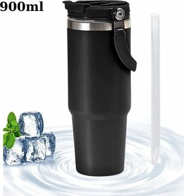 Ποτήρι Θερμός Ανοξείδωτο 900ml με Επιστόμιο και Καλαμάκι