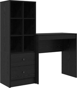 vidaXL Γραφείο με συρτάρι με ράφι με αποθήκευση 2 pcs Μαύρη Οξυά
