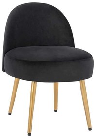Σκαμπό Με Πλάτη Yasmine HM8395.14 47x43x65Υcm Black-Gold Velvet, Metal