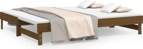 vidaXL Καναπές Κρεβάτι Συρόμενος Μελί 2x(100x200) εκ. από Μασίφ Πεύκο