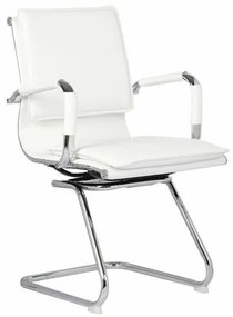 Καρέκλα γραφείου Mesa 301, Άσπρο, 92x55x63cm, Με μπράτσα, Χωρίς ρόδες