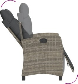 vidaXL Σετ Τραπεζαρίας Κήπου 7 τεμ. Γκρι Συνθ. Ρατάν με Μαξιλάρια