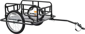 vidaXL Τρέιλερ Ποδηλάτου Μαύρο 130 x 73 x 48,5 εκ.