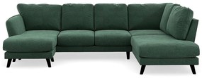 Γωνιακός Καναπές Scandinavian Choice P121, Μαύρο, Πράσινο, 327x200x80cm, 130 kg, Πόδια: Ξύλο | Epipla1.gr