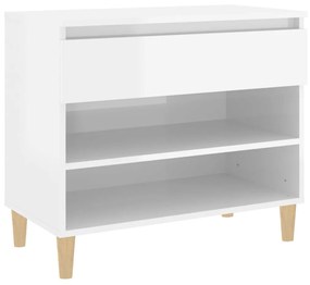 vidaXL Παπουτσοθήκη Γυαλιστερή Λευκή 70x36x60 εκ. Επεξεργασμένο Ξύλο