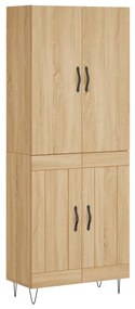 vidaXL Ντουλάπι Sonoma δρυς 69,5 x 34 x 180 εκ. από Επεξεργασμένο Ξύλο