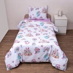 Κουβερλί Βρεφικό Ηρώ White-Pink Viopros Κούνιας 120x160cm 100% Βαμβάκι