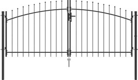 vidaXL Διπλή Πύλη WOERDEN 299,5 x 149,5 εκ. Ατσάλι Γκρι Κλειδώσιμο