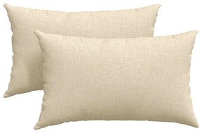 vidaXL Μαξιλάρι Καναπέ 2 pcs Κρεμ 50 x 30 cm ύφασμα