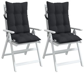 vidaXL Μαξιλάρια Καρέκλας με Πλάτη 2 τεμ. Μαύρα από Ύφασμα Oxford
