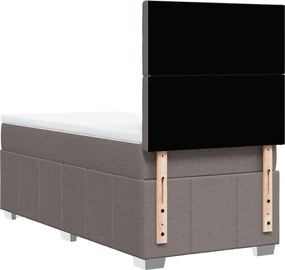 vidaXL Κρεβάτι Boxspring με Στρώμα Taupe 90x200 εκ. Υφασμάτινο