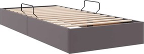 vidaXL Κρεβάτι Οθωμανικού Τύπου Γκρι 100 x 200 cm Τεχνητό Δέρμα