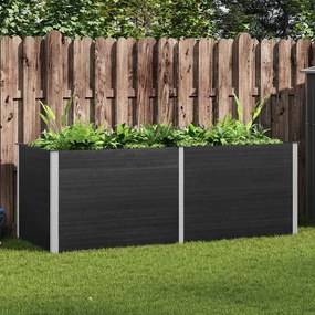vidaXL Ζαρντινιέρα Υπερυψωμένη Γκρι 250 x 100 x 91 εκ. από WPC